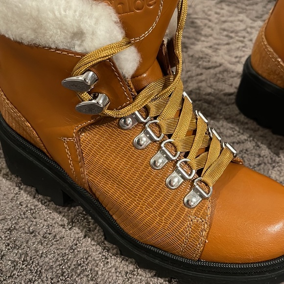 CHLOE LEATHER-SHERPA BOOTS *SIZE 36* - Picture 7 of 7
